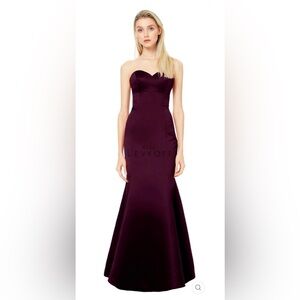 Bill Levkoff Strapless Burgundy Gown